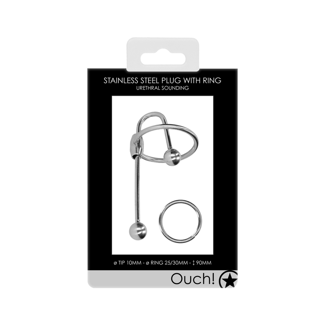 Stainless Steel Penis Plug with Ball – 0.4 / 10 mm
