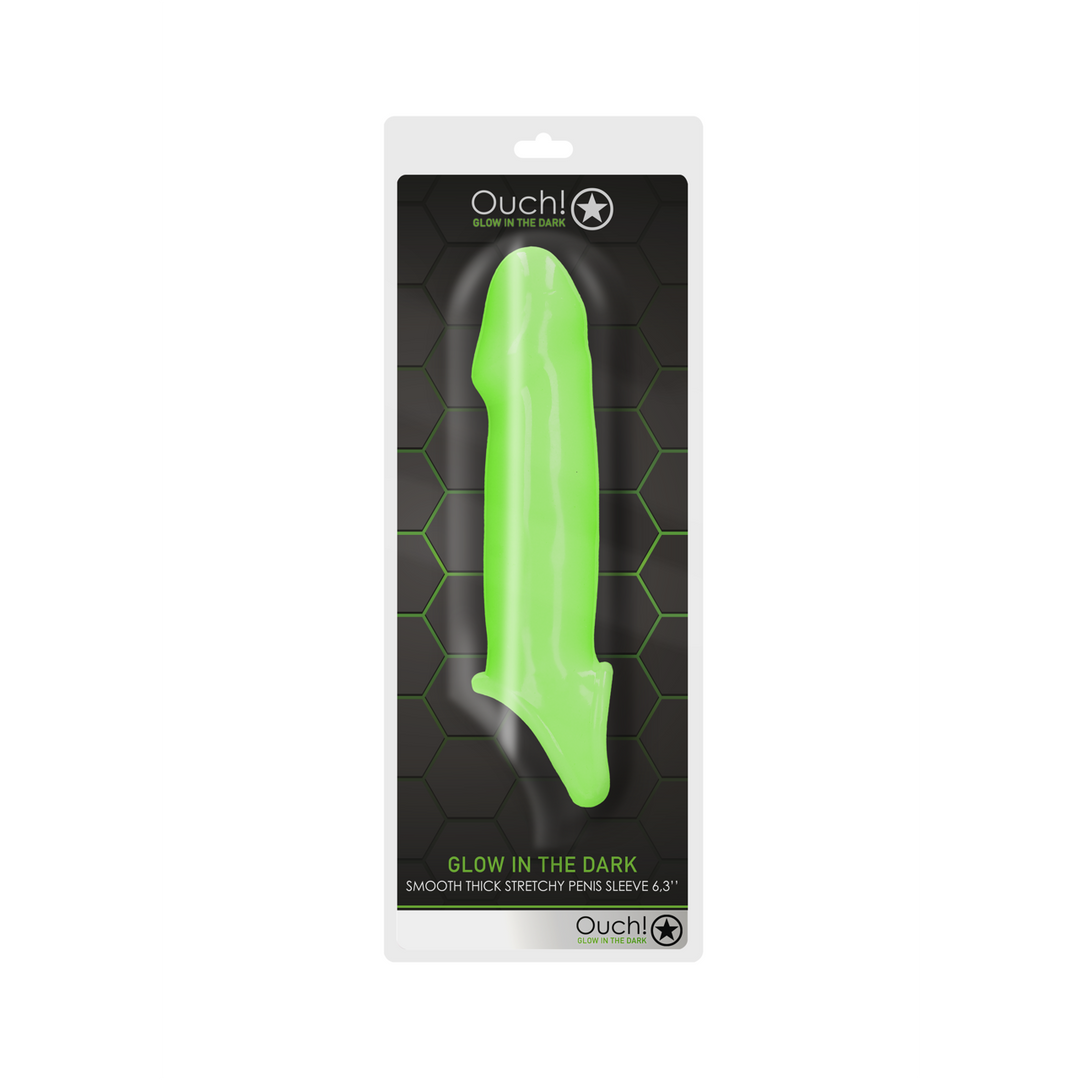 Gladde Dikke Rekbare Penis Huls – Glow in the Dark