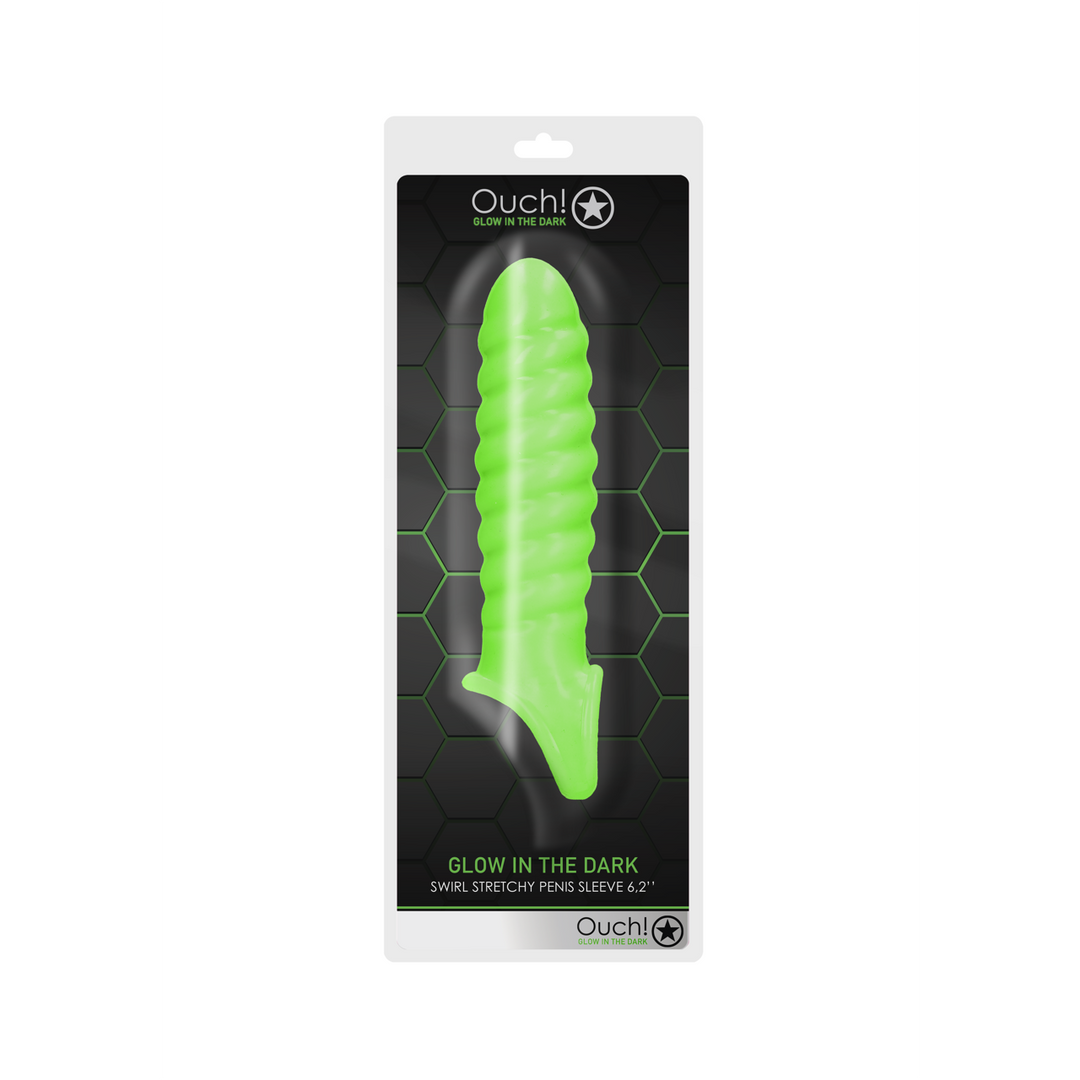 Swirl Rekbare Penis Sheath – Glow in the Dark