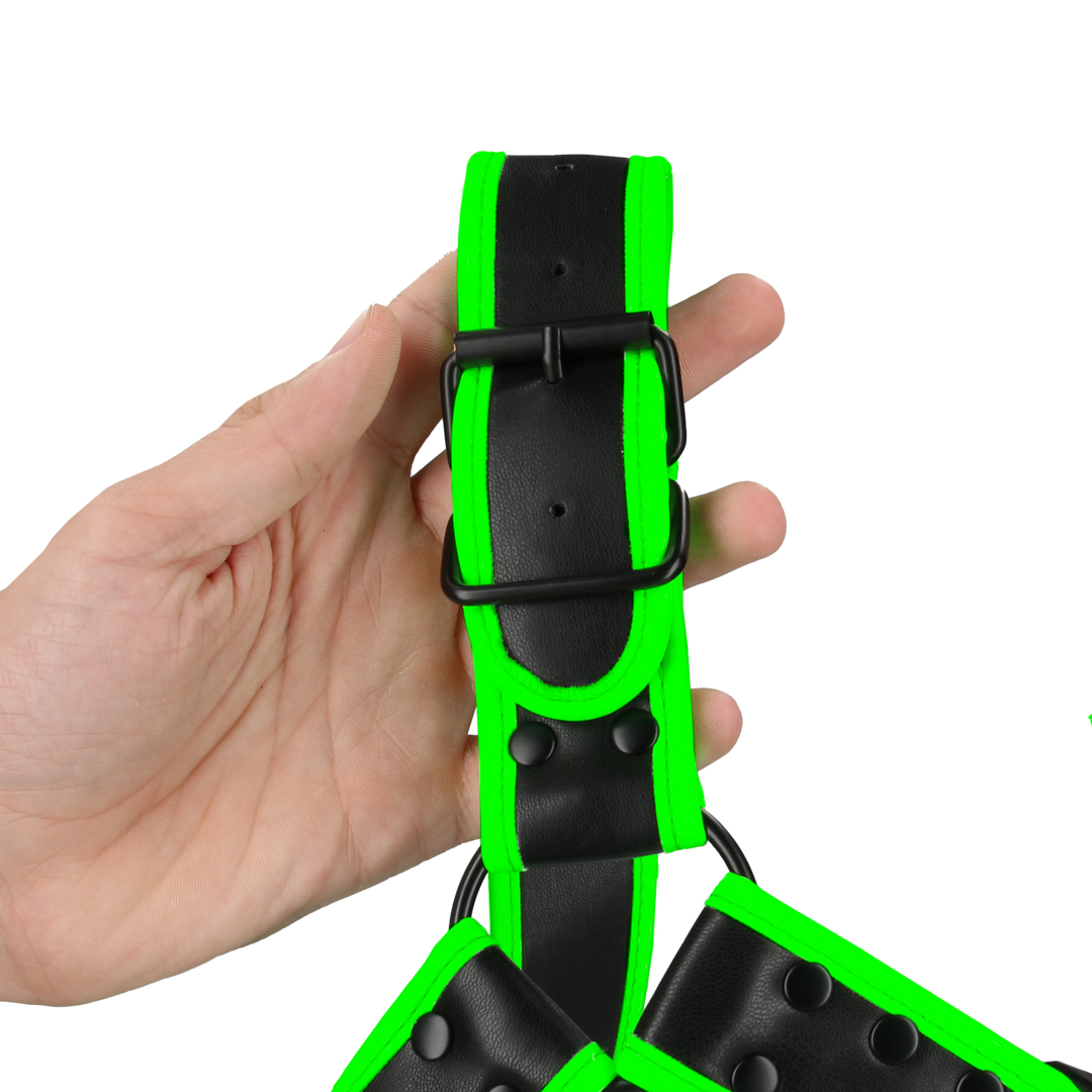 Bulldog Harnas met Gesp – Glow in the Dark – S/M