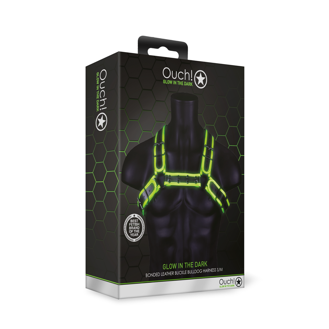 Bulldog Harnas met Gesp – Glow in the Dark – S/M