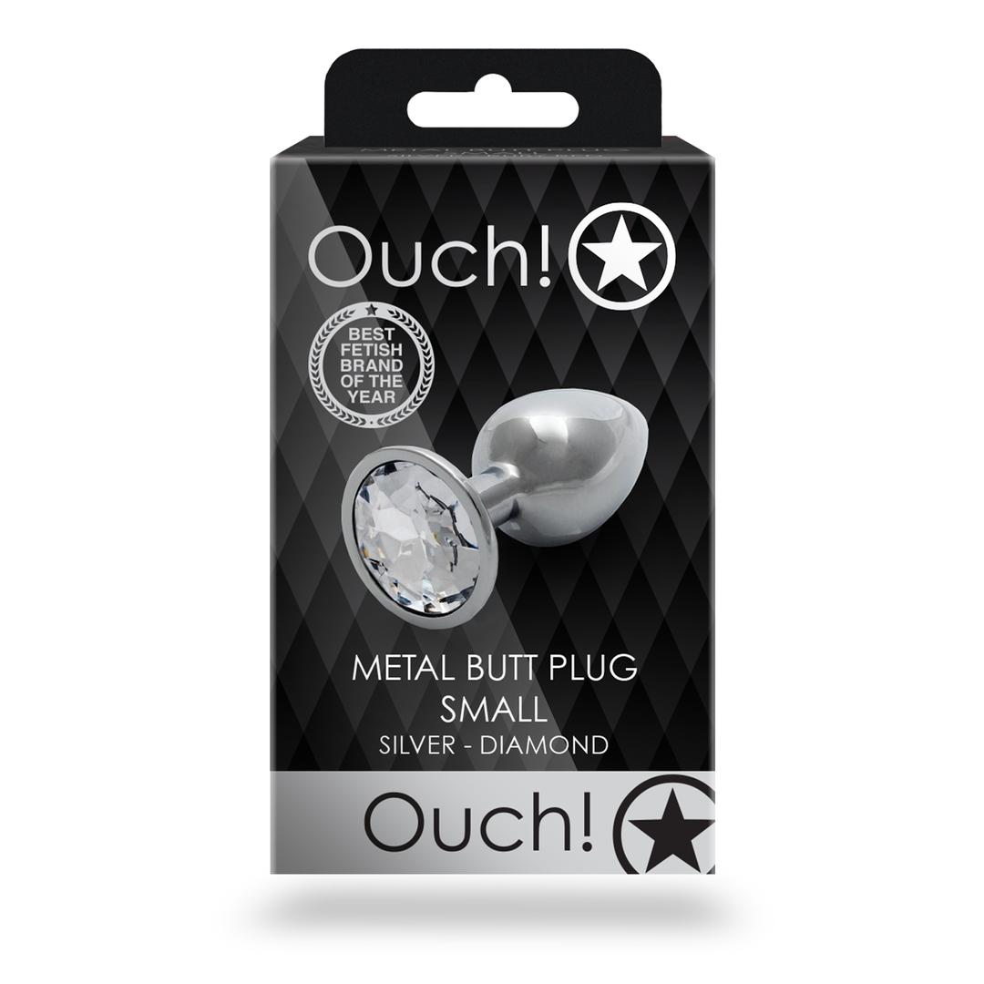 Ronde Edelsteen Anale Plug – Klein – Zilver/Diamant
