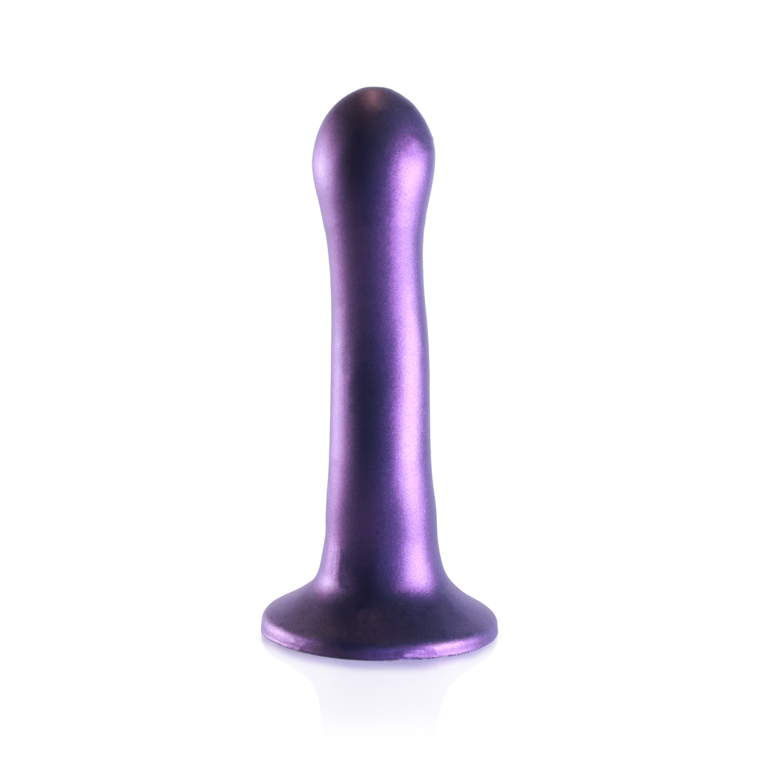 Ultra Soft Silicone Curvy G-Spot Dildo – 7” / 17 cm – Metallic Purple