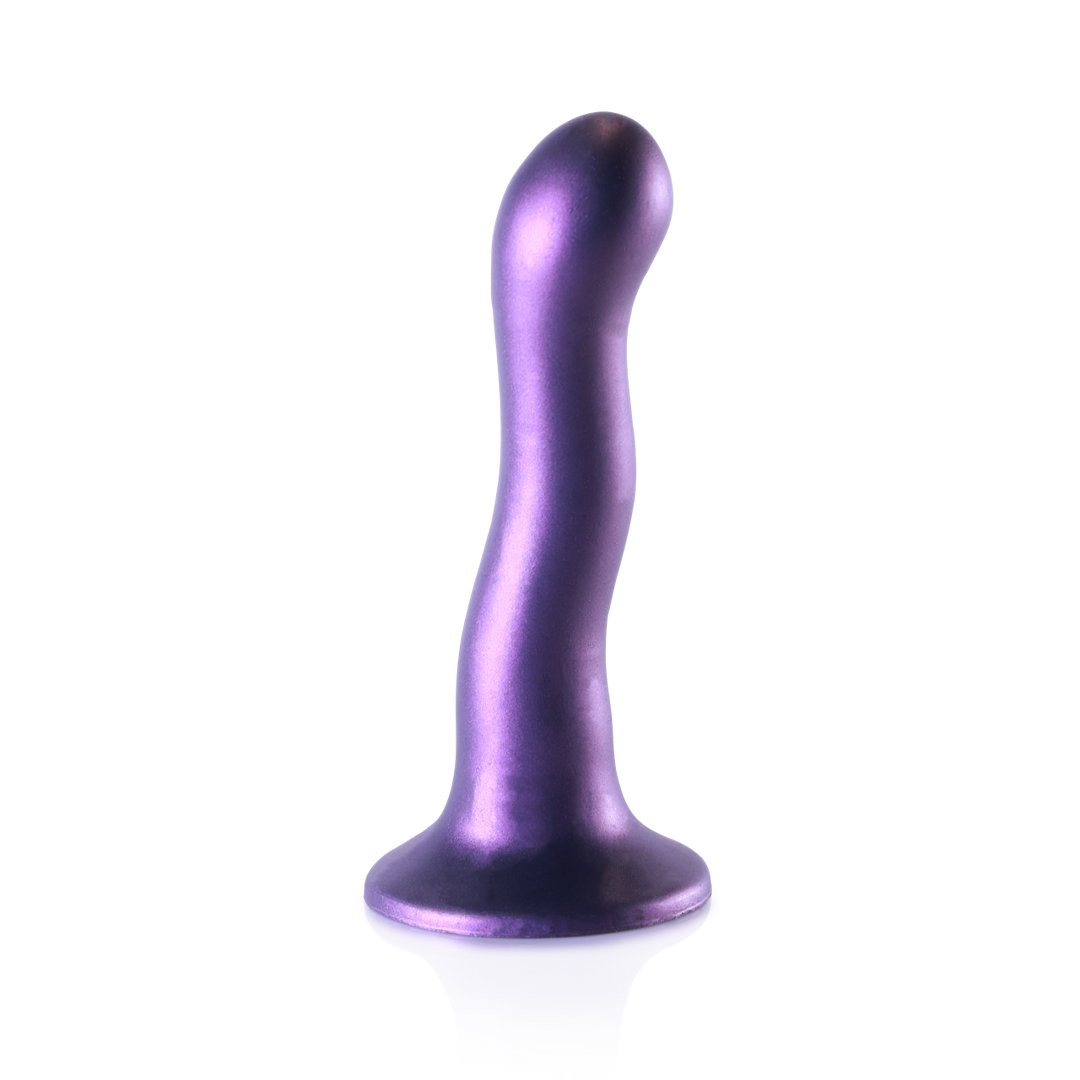 Ultra Soft Silicone Curvy G-Spot Dildo – 7” / 17 cm – Metallic Purple
