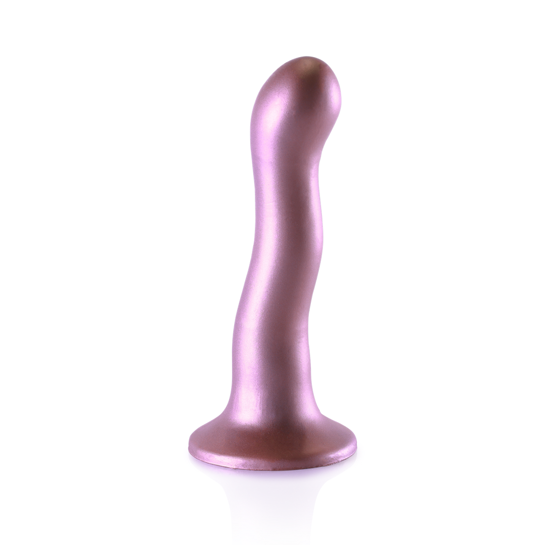 Ultra Zachte Silicone Curvy G-Spot Dildo – 7” / 17 cm – Roségoud
