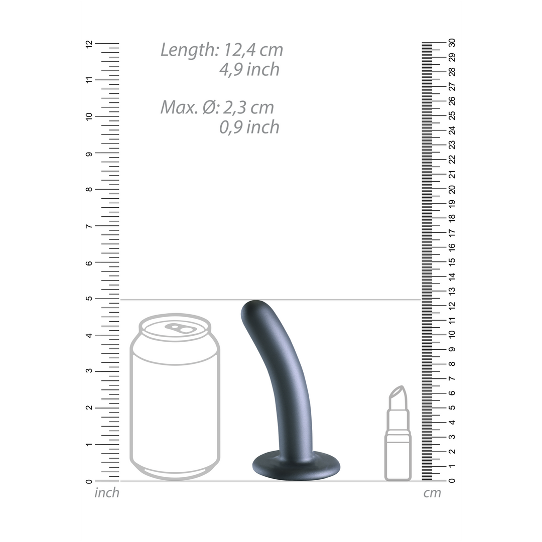 Zachte Siliconen G-Spot Dildo – 5” / 12 cm – Gunmetal