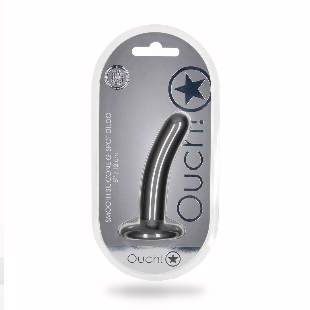 Zachte Siliconen G-Spot Dildo – 5” / 12 cm – Gunmetal