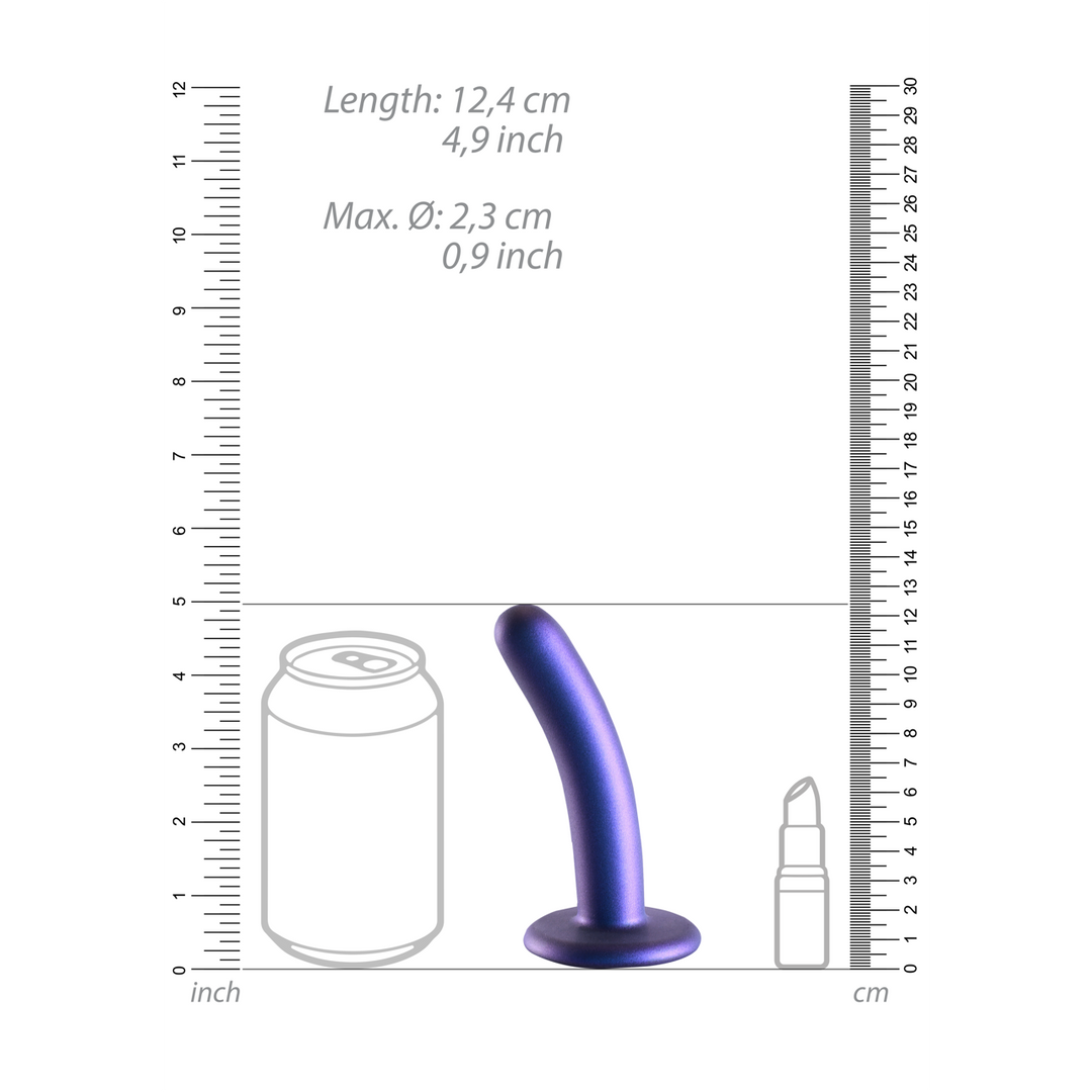 Zachte Siliconen G-Spot Dildo – 5” / 12 cm – Metallic Blauw