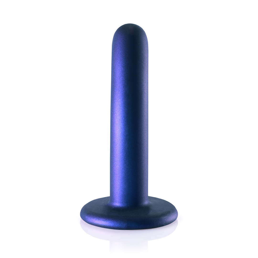 Zachte Siliconen G-Spot Dildo – 5” / 12 cm – Metallic Blauw