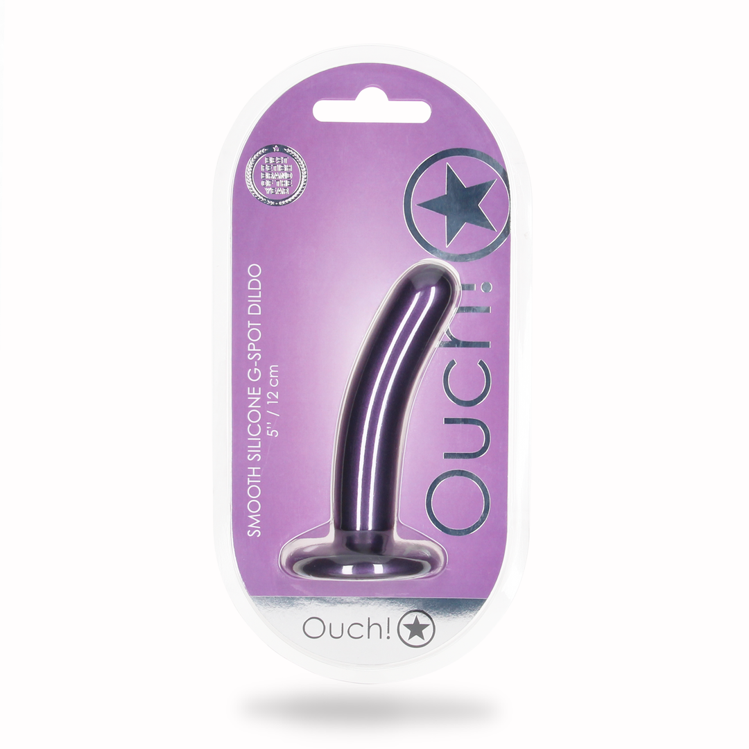 Zachte Silikon G-Spot Dildo – 5” / 12 cm – Metallic Paars