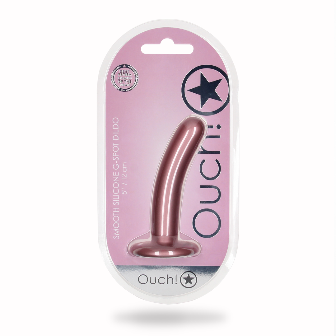 Smooth Silicone G-Spot Dildo – 5” / 12 cm – Roségoud