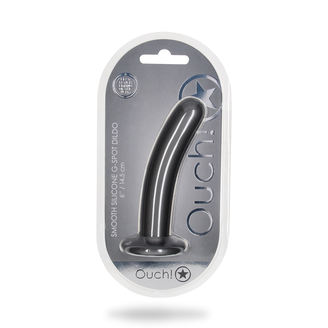 Zachte Silicone G-Spot Dildo – 6” / 14,5 cm – Gunmetal