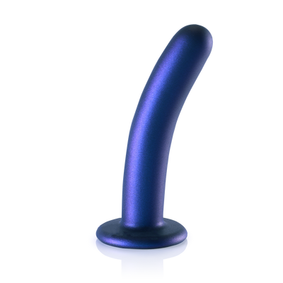 Zachte Silicone G-Spot Dildo - 6'' / 14,5 cm - Metallic Blauw Zachte Silicone G-Spot Dildo - 6'' / 14,5 cm - Metallic Blauw