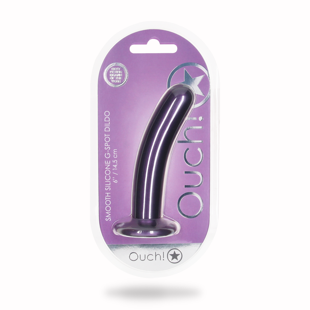 Zachte Silicone G-Spot Dildo – 6” / 14,5 cm – Metallic Paars