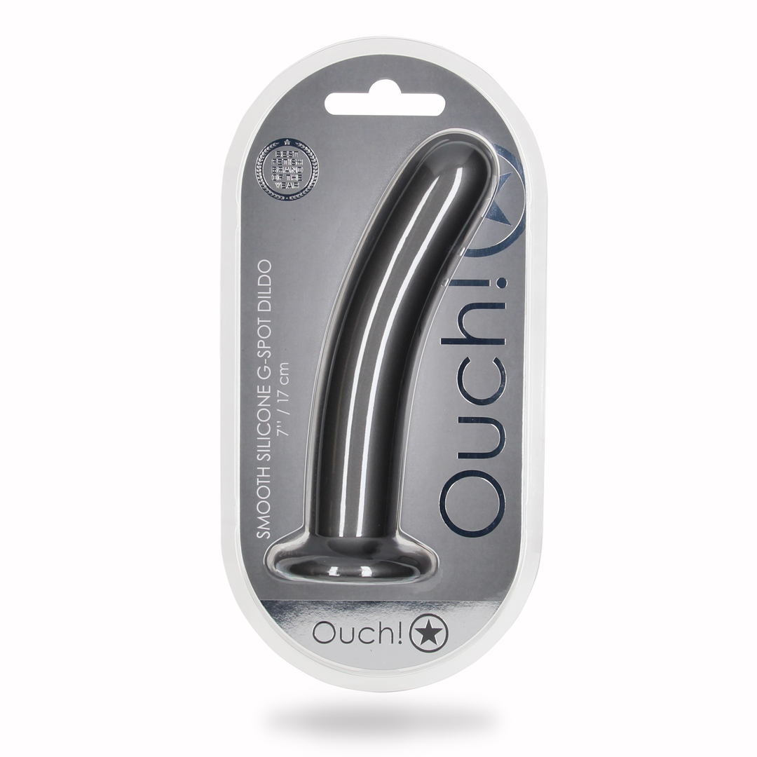 Zachte Siliconen G-Spot Dildo – 7” / 17 cm – Gunmetal