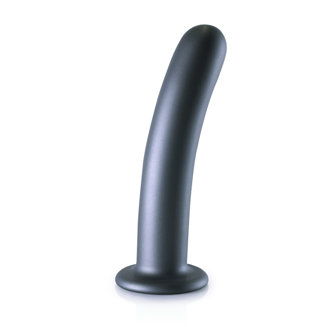Zachte Siliconen G-Spot Dildo – 7” / 17 cm – Gunmetal