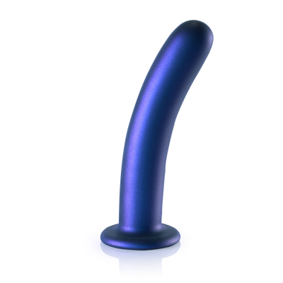 Zachte Silicone G-Spot Dildo - 7'' / 17 cm - Metallic Blauw Zachte Silicone G-Spot Dildo - 7'' / 17 cm - Metallic Blauw