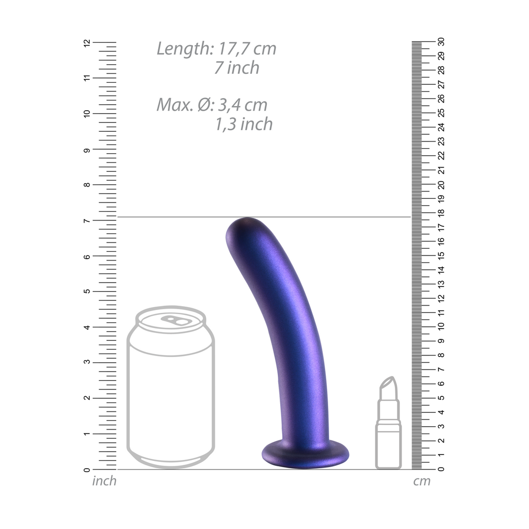 Zachte Silicone G-Spot Dildo – 7” / 17 cm – Metallic Blauw