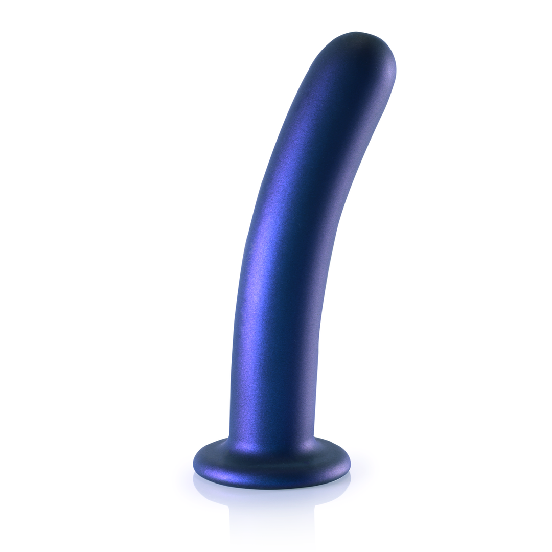 Zachte Silicone G-Spot Dildo – 7” / 17 cm – Metallic Blauw