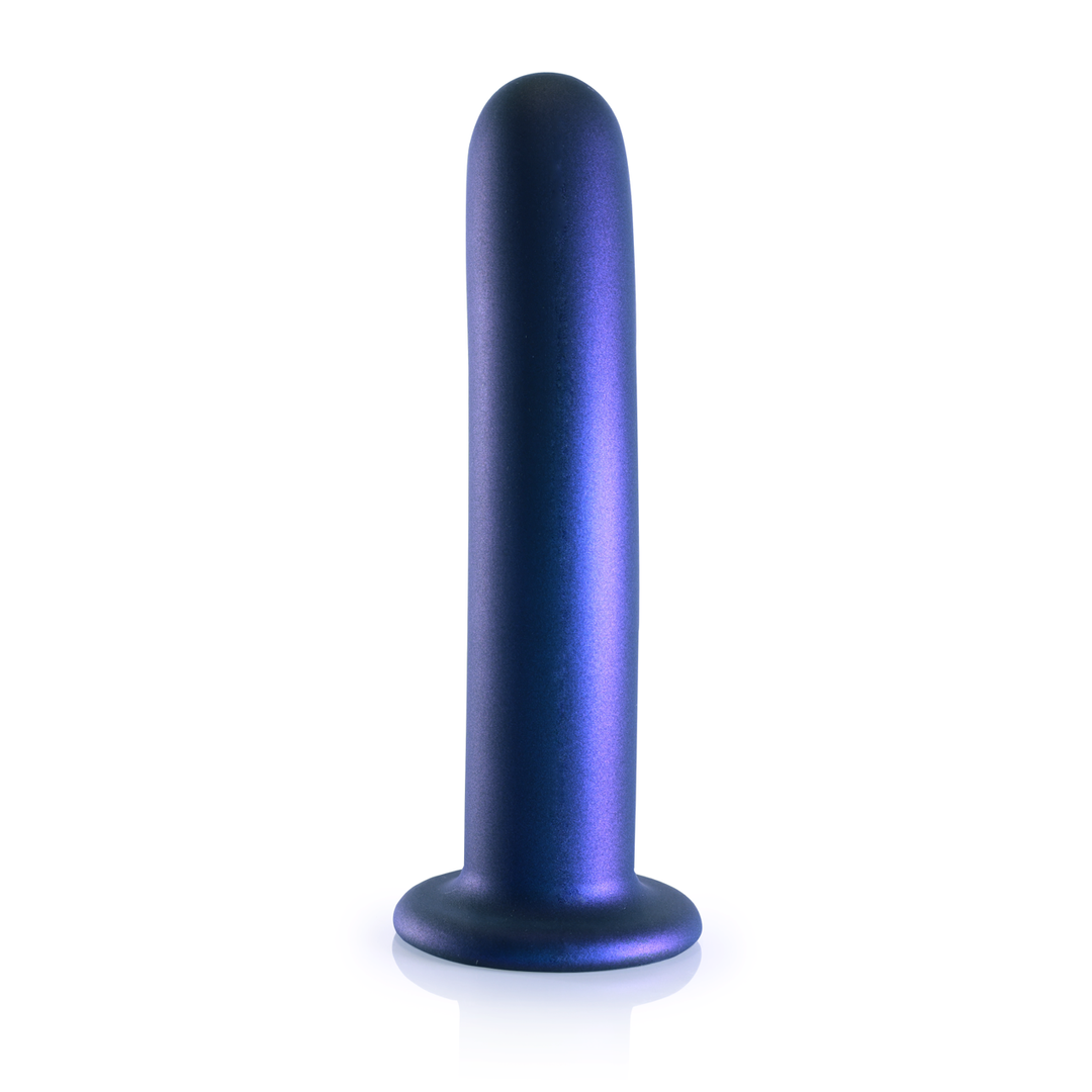 Zachte Silicone G-Spot Dildo – 7” / 17 cm – Metallic Blauw