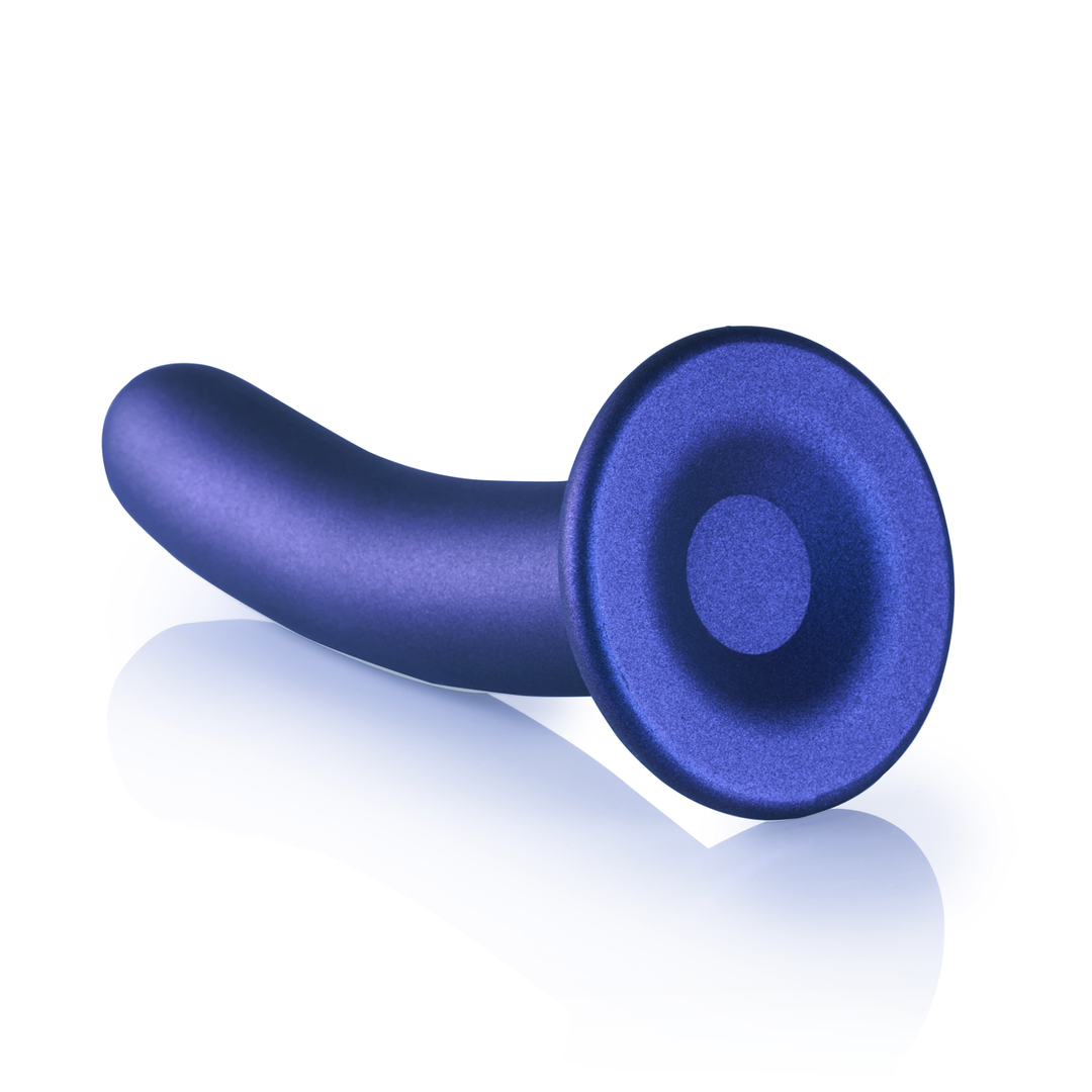 Zachte Silicone G-Spot Dildo – 7” / 17 cm – Metallic Blauw