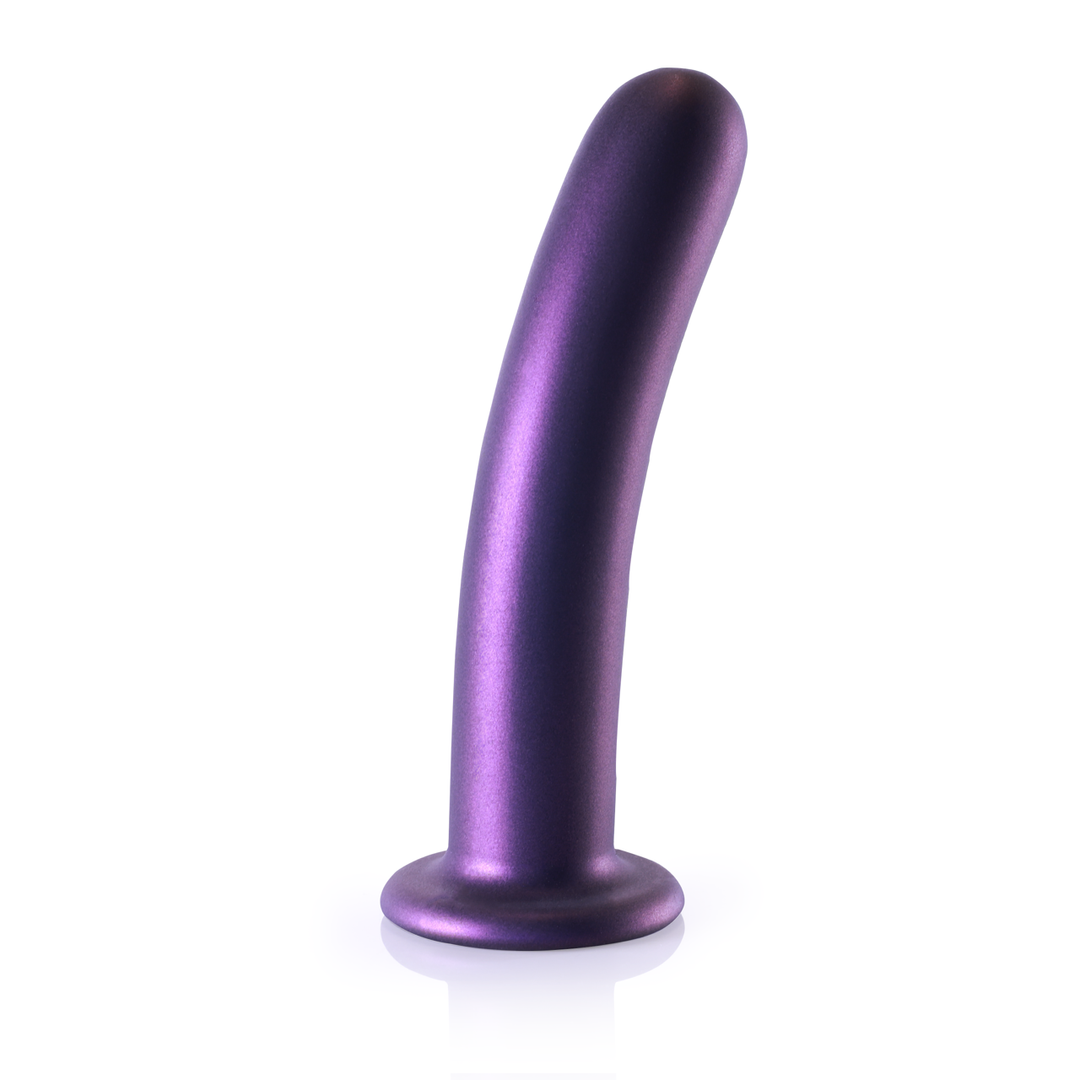 Zachte Siliconen G-Spot Dildo – 7” / 17 cm – Metallic Paars