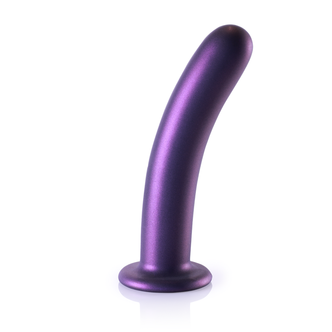 Zachte Siliconen G-Spot Dildo – 7” / 17 cm – Metallic Paars