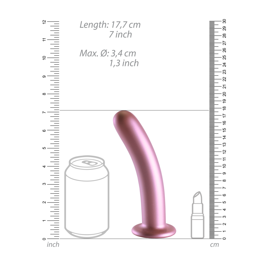 Zachte Silicone G-Spot Dildo – 7” / 17 cm – Roségoud