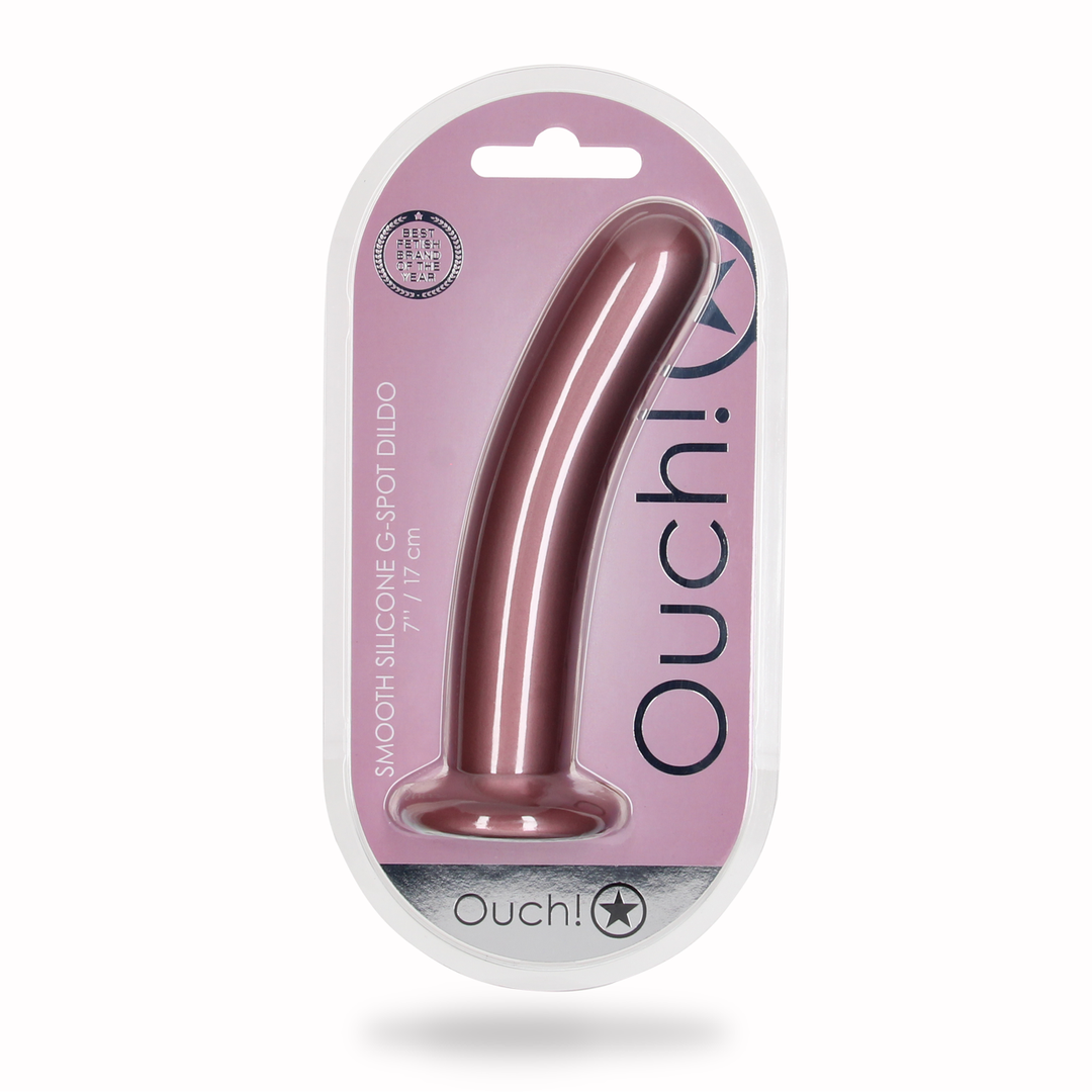 Zachte Silicone G-Spot Dildo – 7” / 17 cm – Roségoud