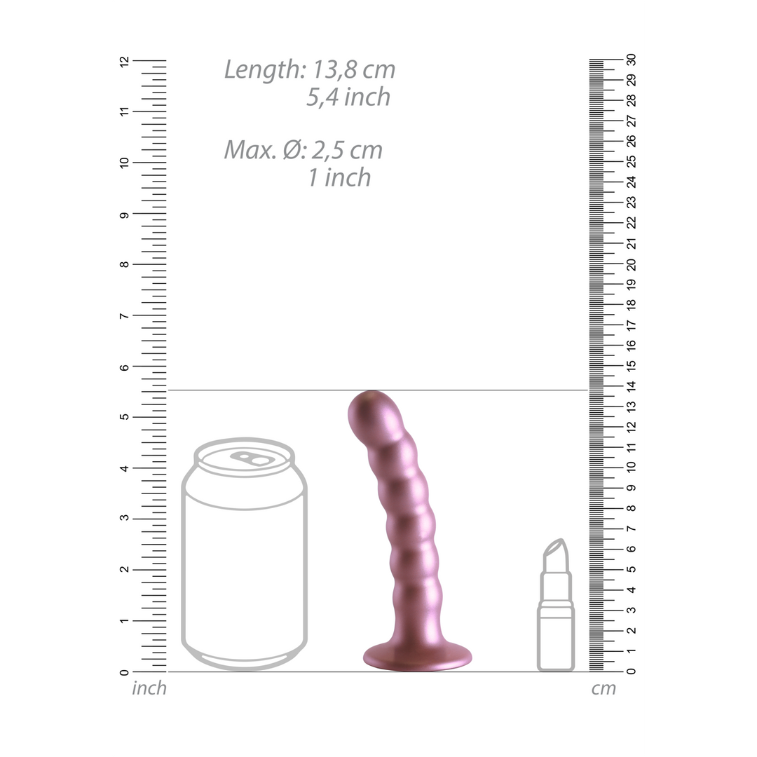 Beaded Silicone G-Spot Dildo – 5” / 13 cm – Roségoud