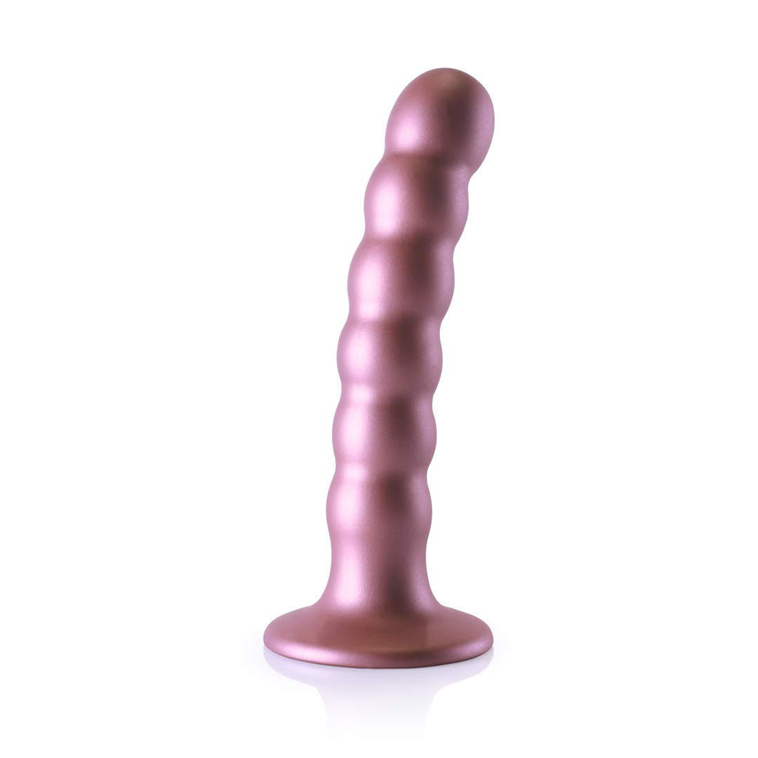 Beaded Silicone G-Spot Dildo – 5” / 13 cm – Roségoud