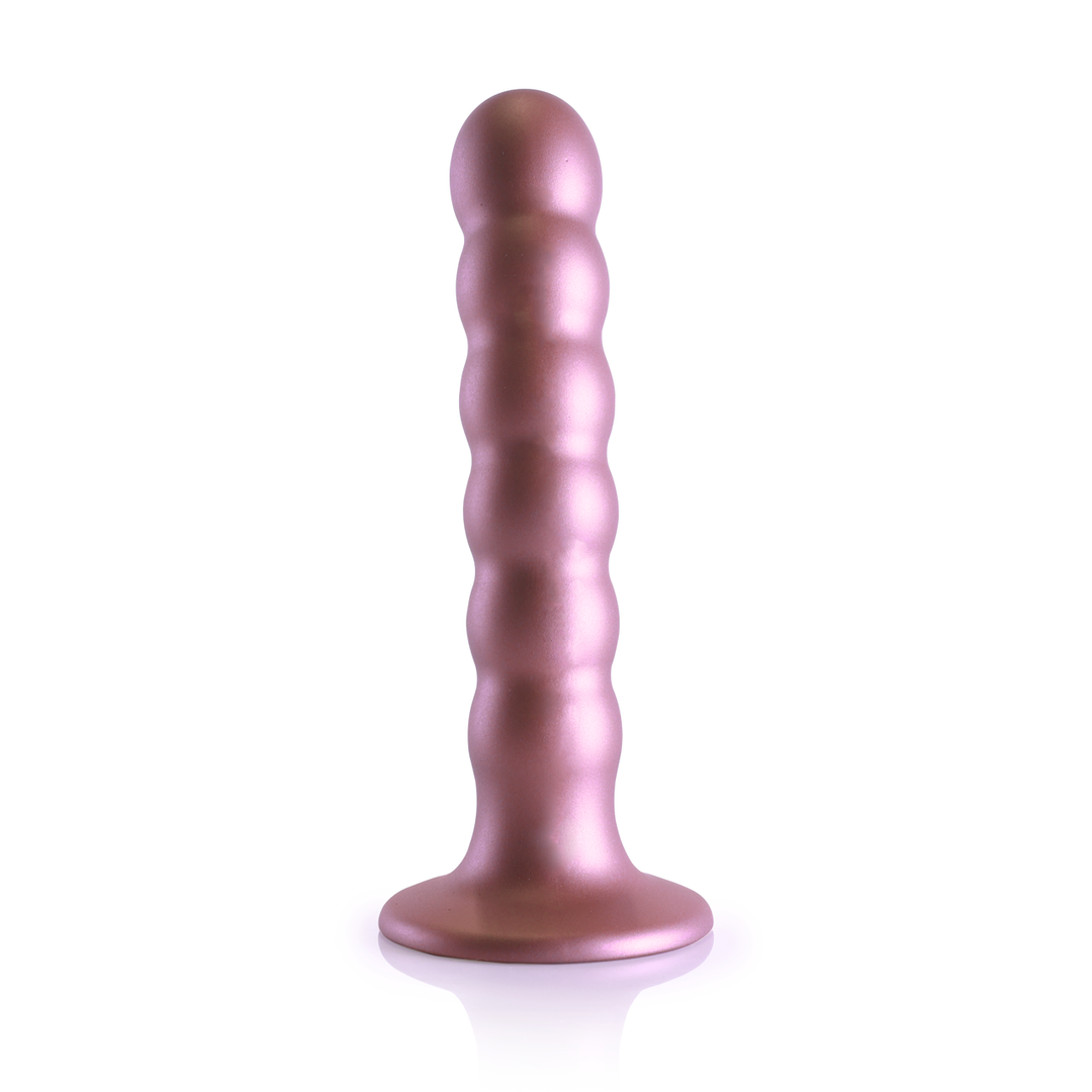 Beaded Silicone G-Spot Dildo – 5” / 13 cm – Roségoud