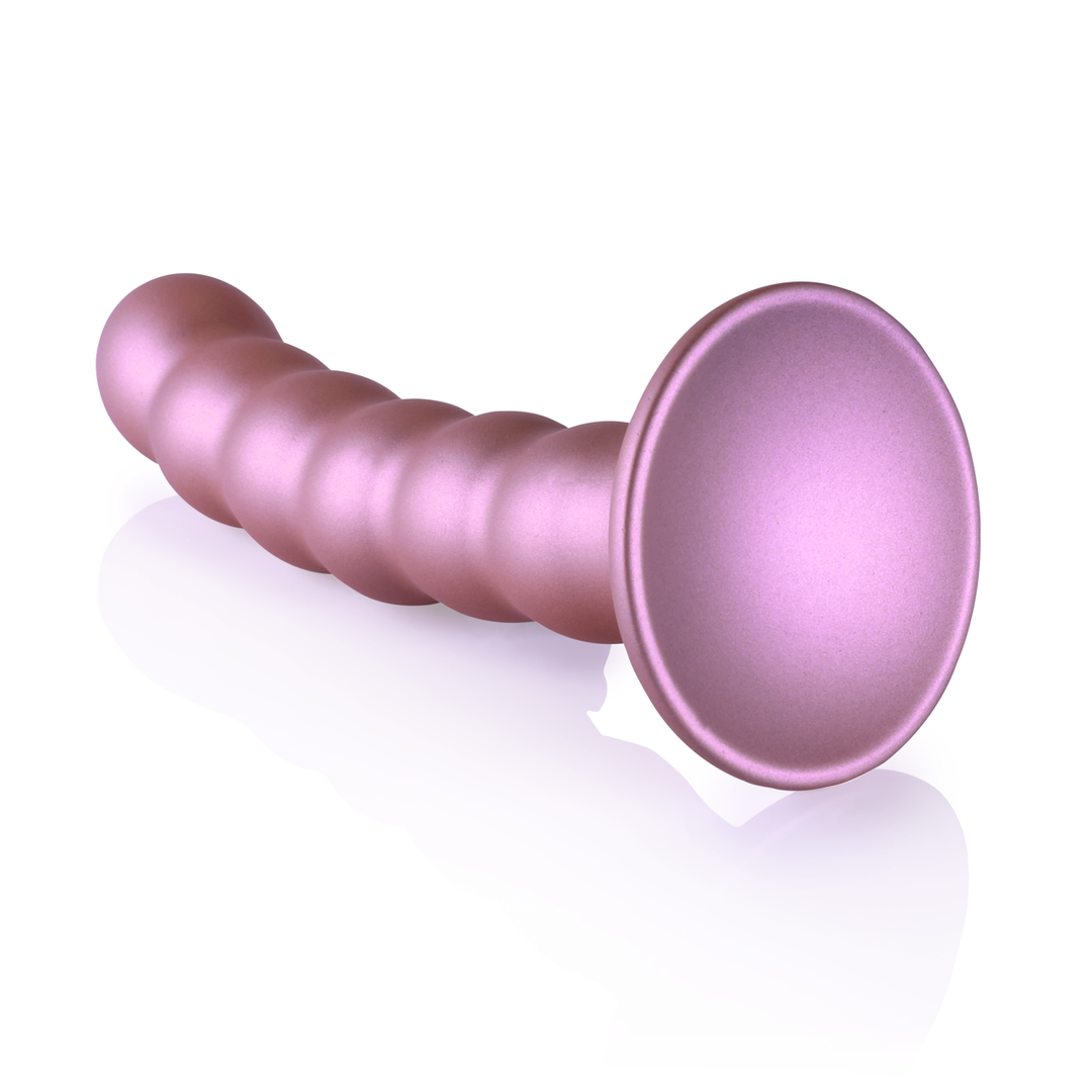 Beaded Silicone G-Spot Dildo – 5” / 13 cm – Roségoud