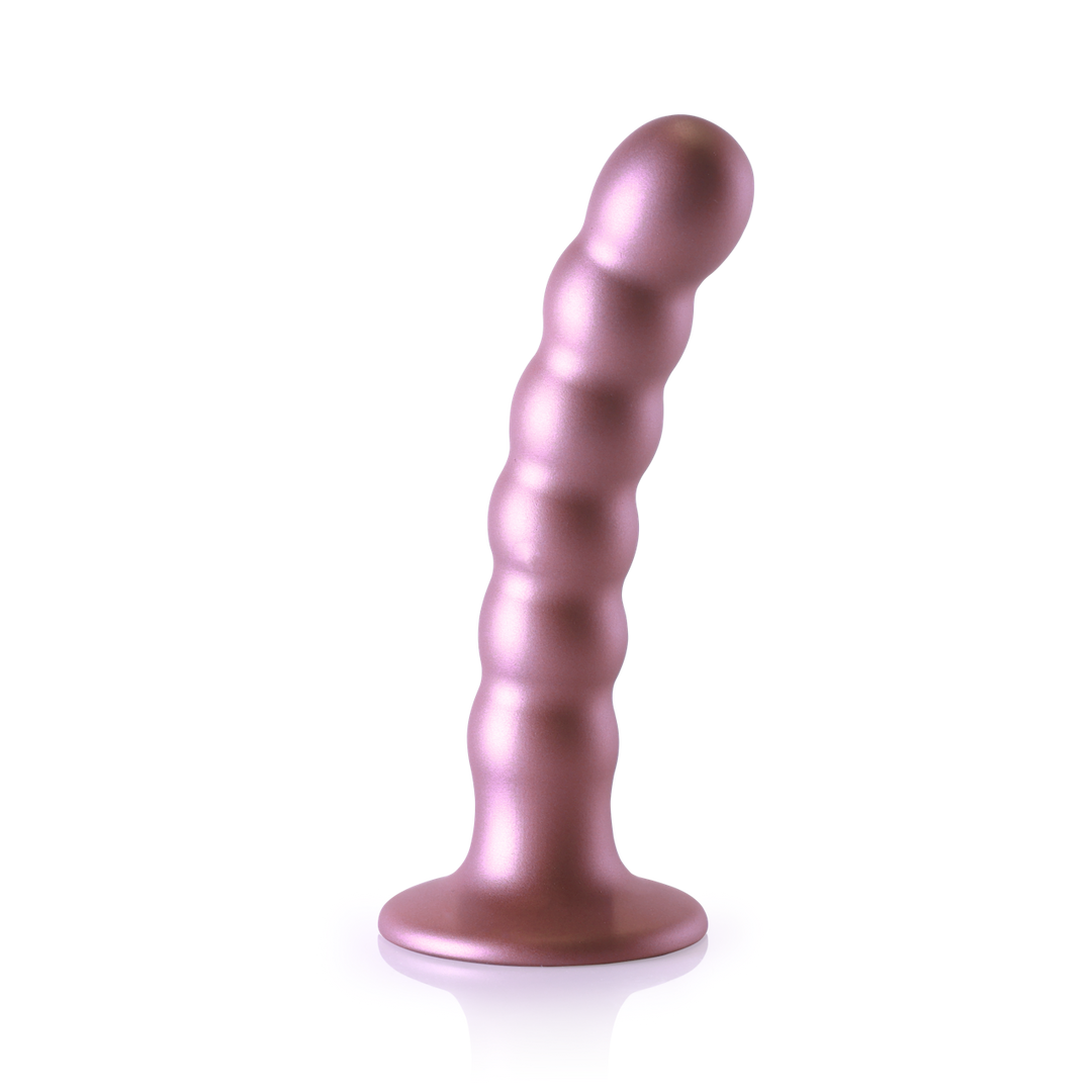 Beaded Silicone G-Spot Dildo – 5” / 13 cm – Roségoud