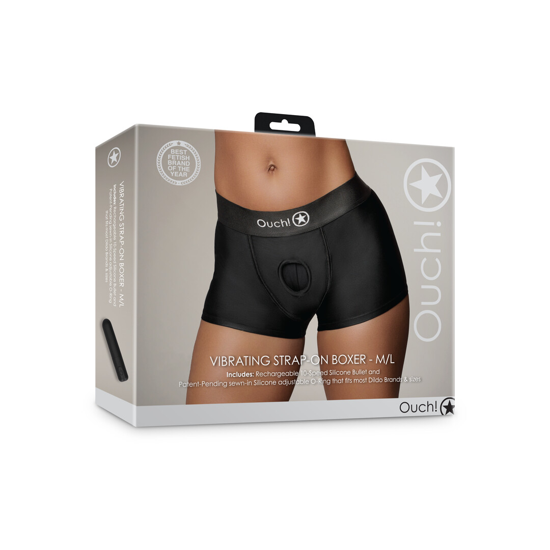 Vibrerende Strap-on Boxer – M/L – Zwart