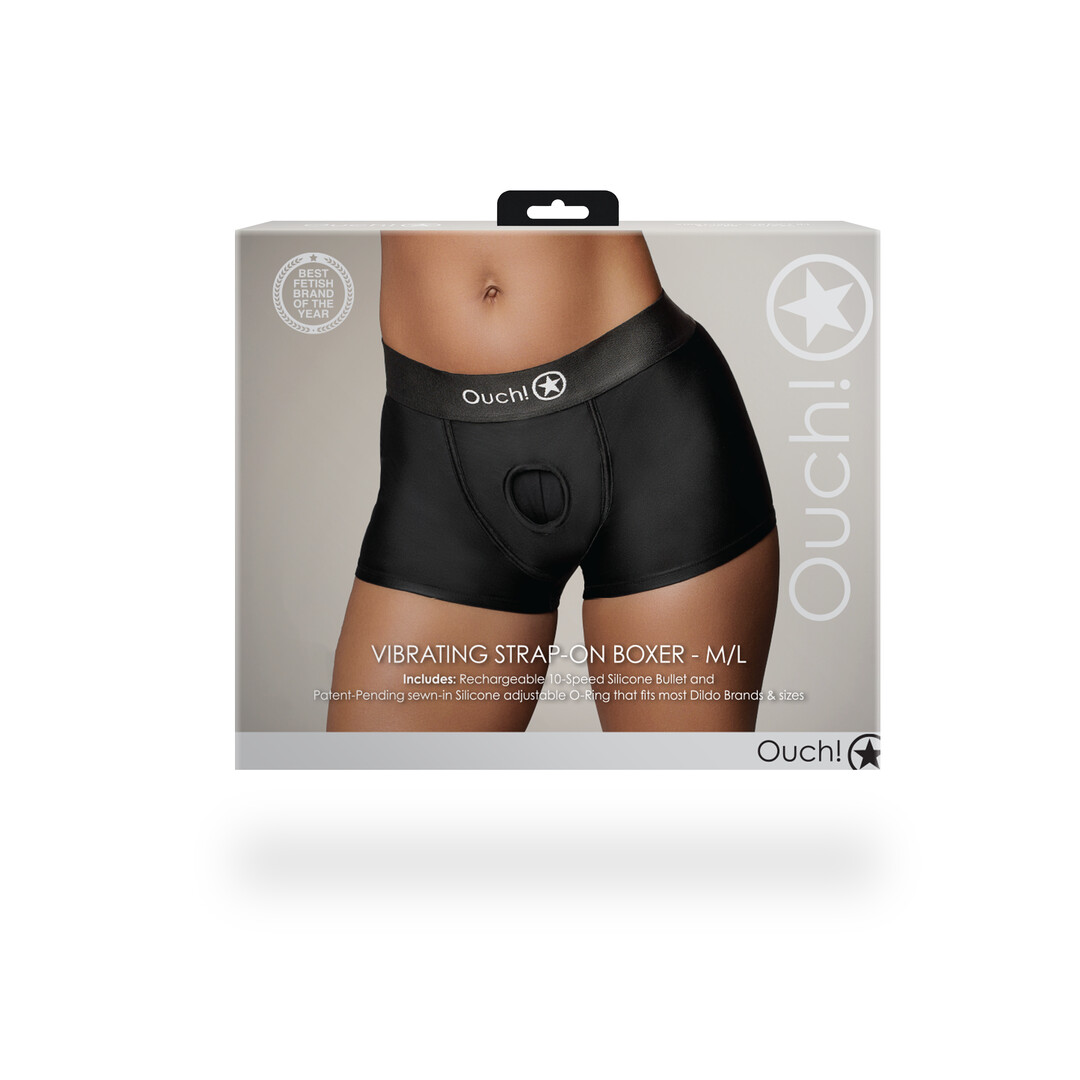 Vibrerende Strap-on Boxer – M/L – Zwart