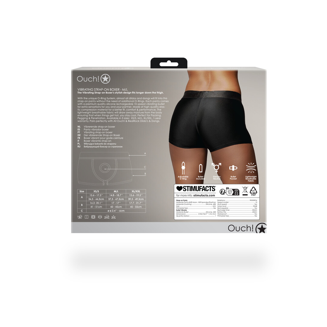 Vibrerende Strap-on Boxer – M/L – Zwart