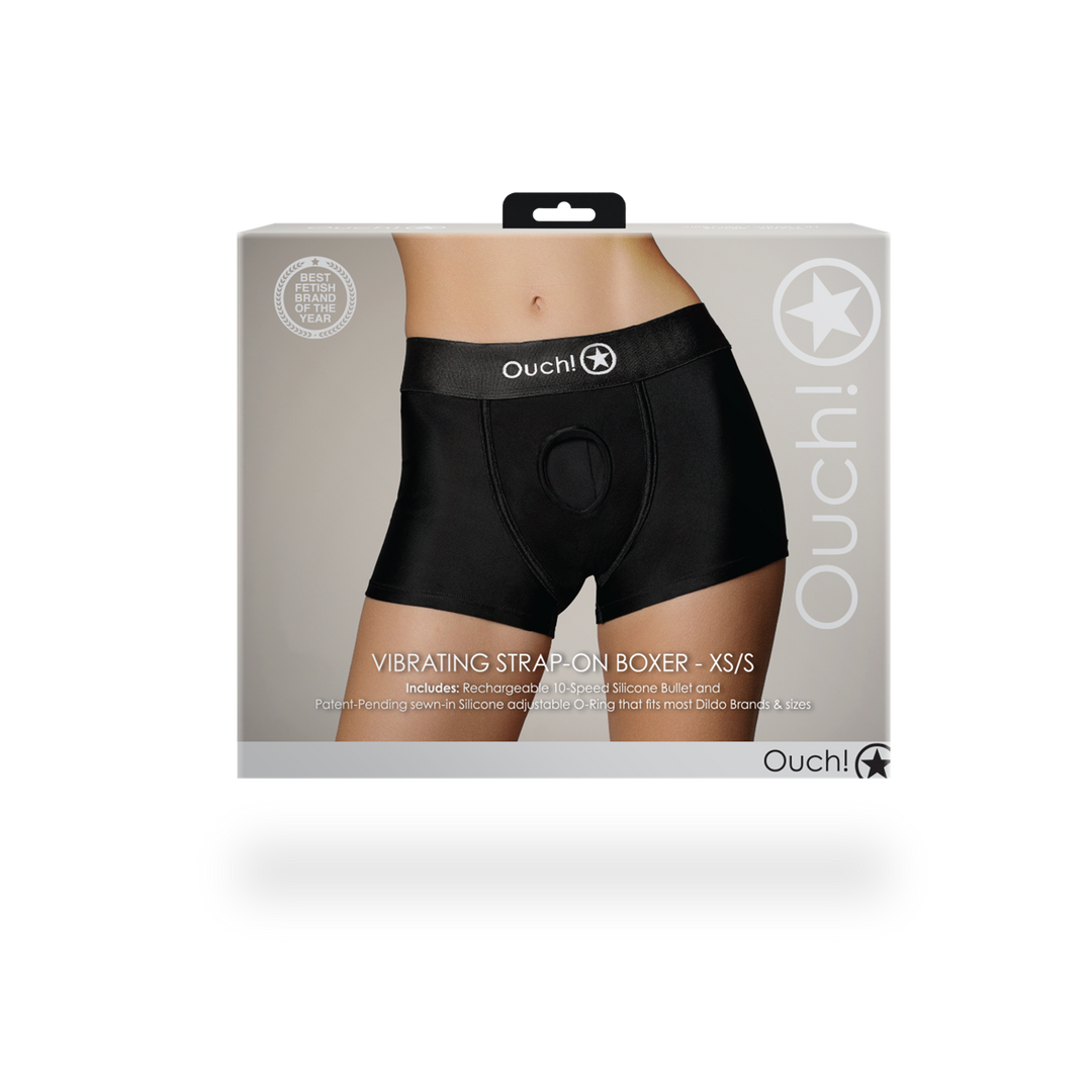 Vibrerende Strap-on Boxer – XS/S – Zwart