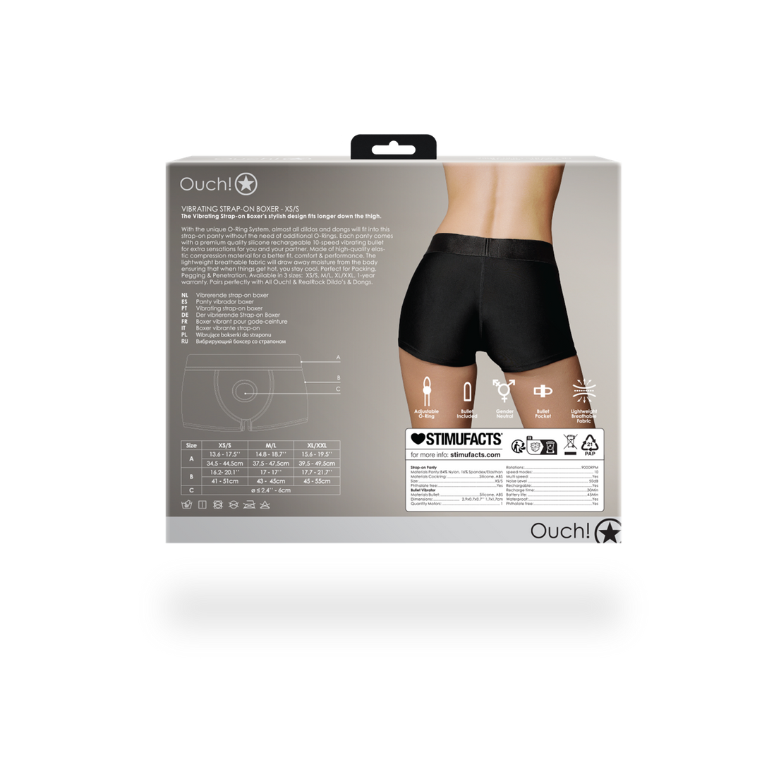 Vibrerende Strap-on Boxer – XS/S – Zwart