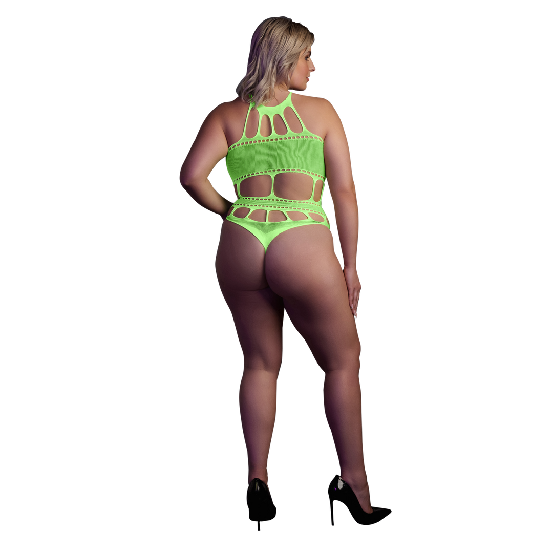 Body met Griekse Halslijn – Plus Size – Neon Groen