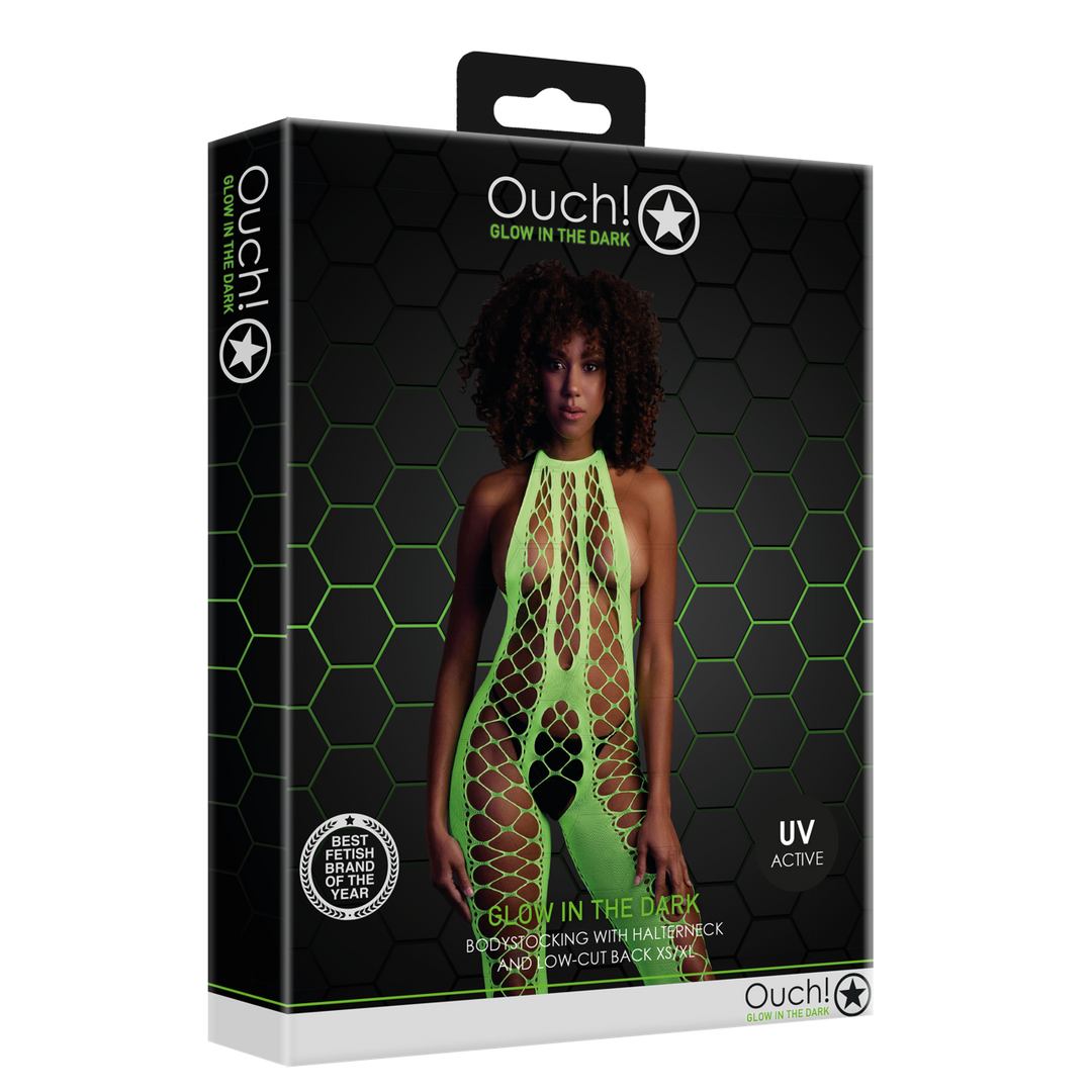Bodystocking met Halterneck – One Size – Neon Groen