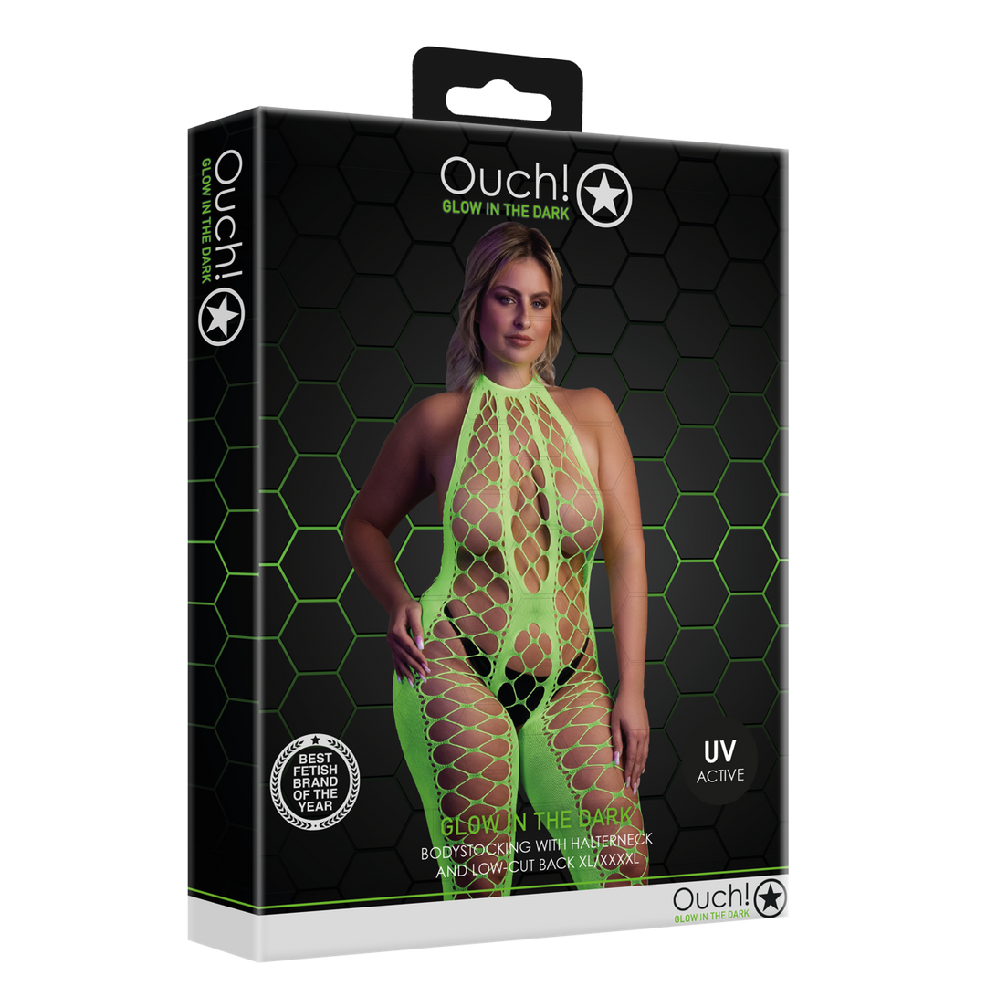 Bodystocking met Halterneck – Plus Size – Neon Groen