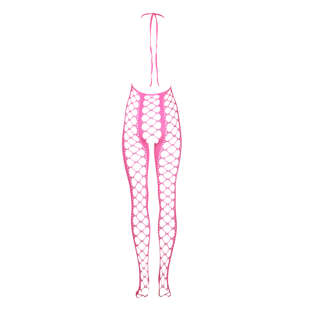 Bodystocking met Halterneck – One Size – Neon Pink