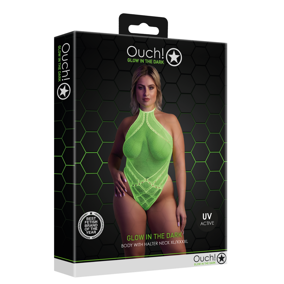 Body met Halternek – Plus Size – Neon Groen