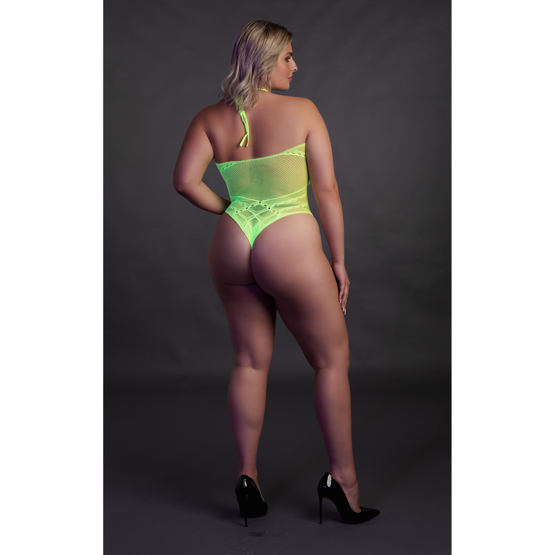 Body met Halternek – Plus Size – Neon Groen