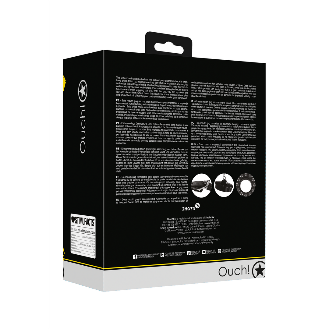 Open Mouth Gag met Plug Stopper – Zwart