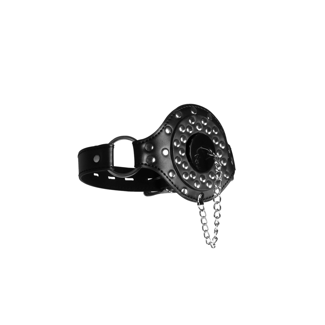 Open Mouth Gag met Plug Stopper – Zwart