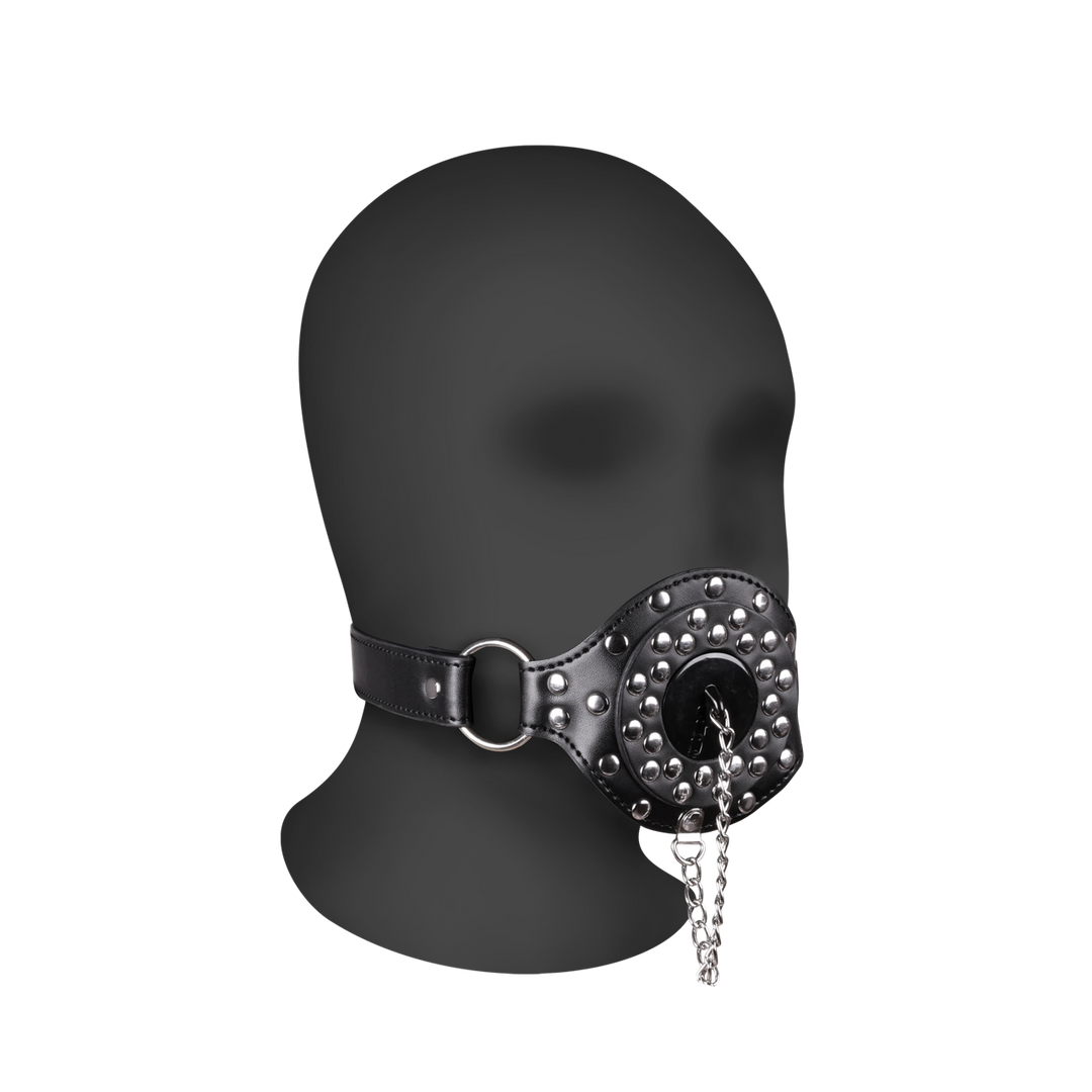 Open Mouth Gag met Plug Stopper – Zwart