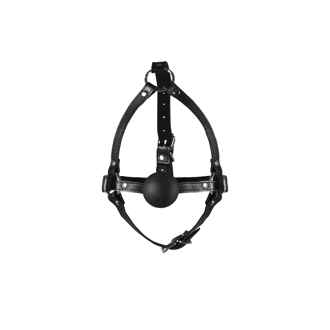 Hoofdharnas met Solid Ball Gag – Zwart