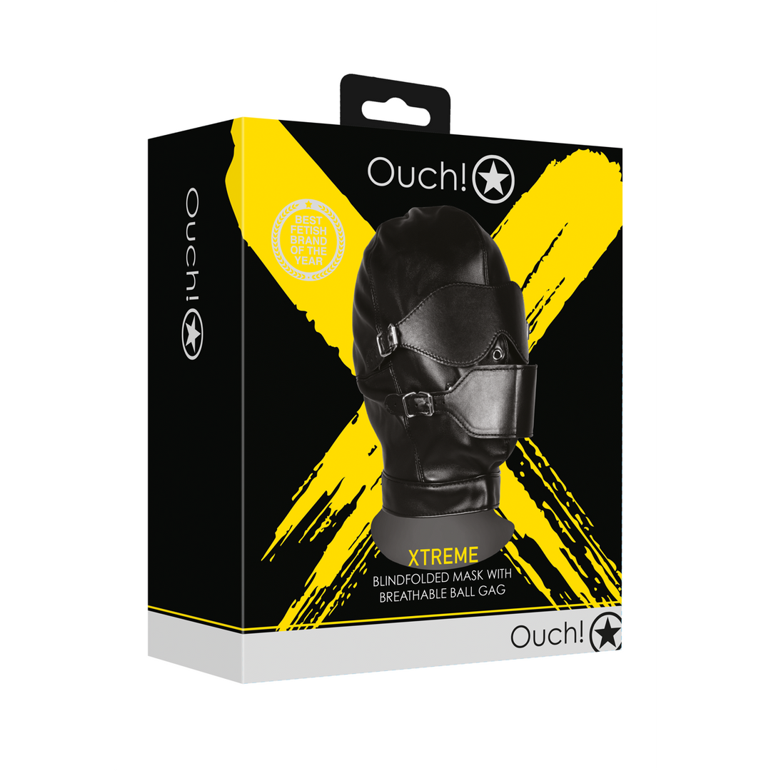 Blindfolded Mask met Ademend Ball Gag – Zwart